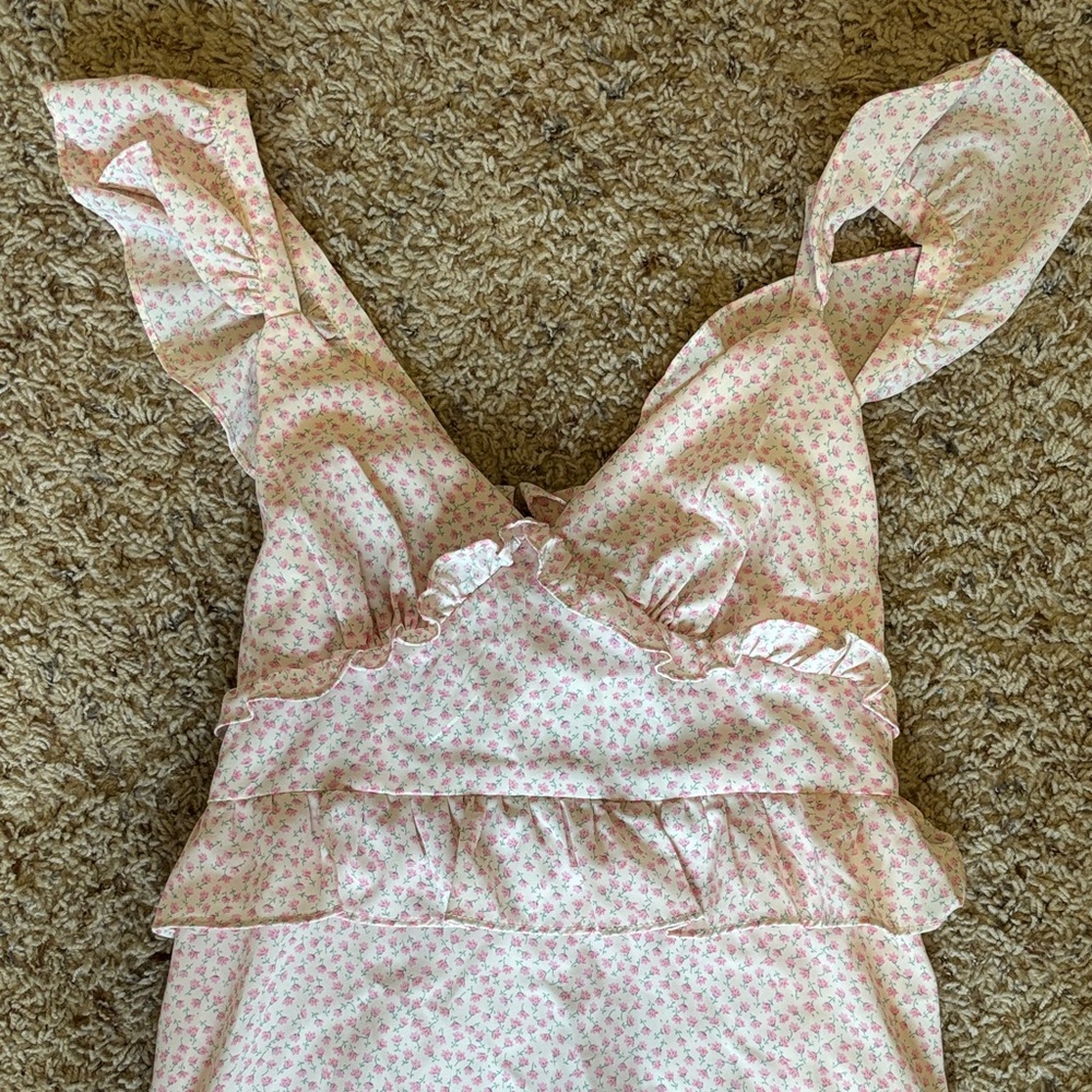 Altar’d State Light Pink Ruffled Maxi Dress - Picture 2 of 5